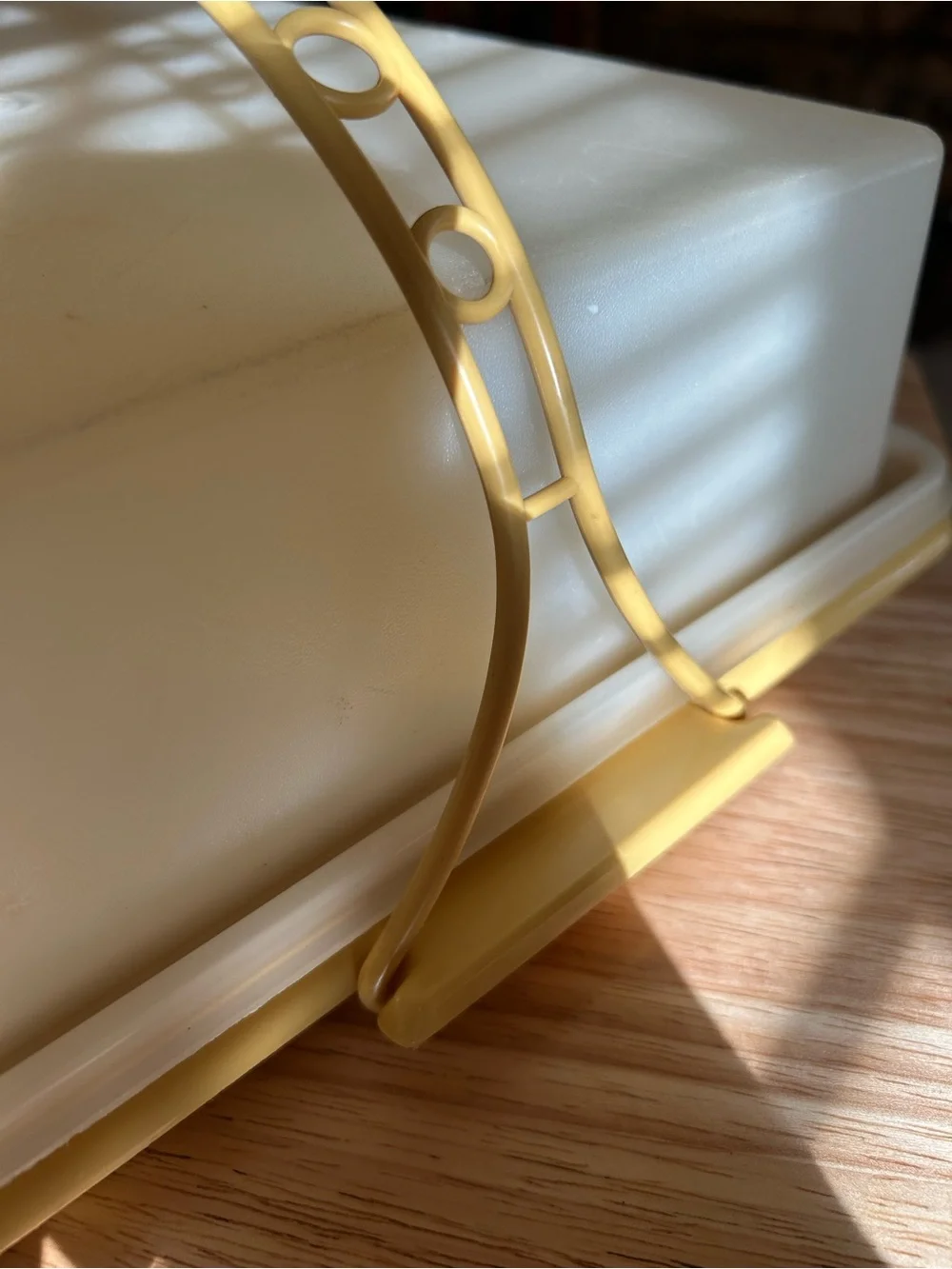 Vintage Tupperware Rectangular Sheet Cake Carrier Harvest Gold 3pc Set EXCELLENT